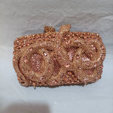 Phatbird Rose gold Rhinestone Clutch Bag