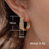 Phatbird Huitan Korean Fashion CZ Paved Hoop Earrings