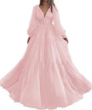 Tulle Princess V-Neck Gown