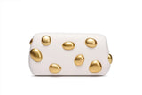 Phatbird Gold Crystal Stone Leather Clutch