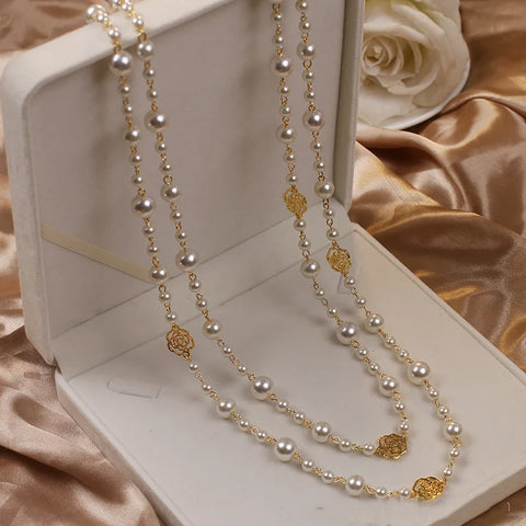 Phatbird Camellia Pearl Layered Necklace