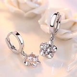 Retro Zircon Silver Earrings