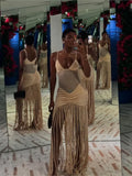 Phatbird Tassel Hem Sling Bodycon Dress