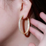 Phatbird Luxury Full Bling Iced Out Hoop Earrings