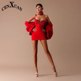 Phatbird Crimson Siren Rhinestone Mini Dress