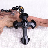 Phatbird Cross Pendant + Beads Necklace