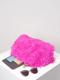 Phatbird Fuzz Clutch Bag for Women, Large Capacity Women Purse