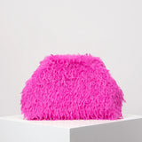 Phatbird Fuzz Clutch Bag for Women, Large Capacity Women Purse