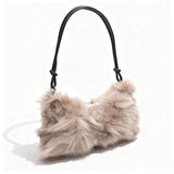 Winter Fox Fur Women's Fashion Bag