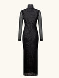 Phatbird printed turtleneck maxi dress in a slim sheath cut - view 4