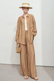 Single Breasted Shirt, and long wide matching Trousers