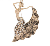 Phatbird Vintage Gold Dancing Lady Crystal Brooch Pin
