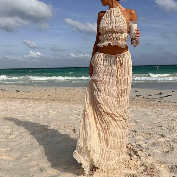 Sexy Backless Skirt Set
