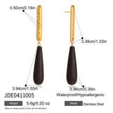 Phatbird Long Wooden Water Drop Earrings
