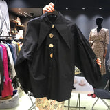 Phatbird puff sleeve shirt with pointed turn down collar - view 7