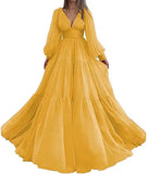 Tulle Princess V-Neck Gown