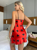 Phatbird Red Heart Satin Nightgown