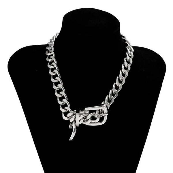 Phatbird Heavy Metal Belt Choker Necklace