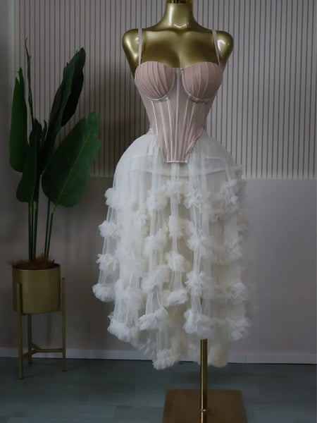 Women's Dress Set Tunic Crop Top and Ball Gown Maxi Long Skirt