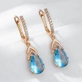 Phatbird Blue Stone Long Dangle Earrings