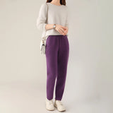 Wool autumn and winter high waisted small leg pants