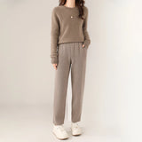 Wool autumn and winter high waisted small leg pants