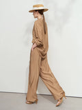 Single Breasted Shirt, and long wide matching Trousers