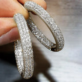 Phatbird Luxury Full Bling Iced Out Hoop Earrings