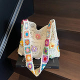 Phatbird Floral Crochet Boho Tote Bag
