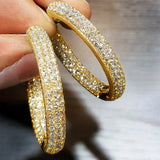 Phatbird Luxury Full Bling Iced Out Hoop Earrings
