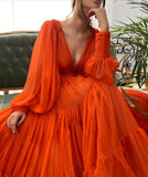 Tulle Princess V-Neck Gown