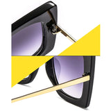 Black Square Sunglasses For Women Trendy Oversized Metal Frame Luxury Brand Designer Sun Glasses Fashion Shades UV400