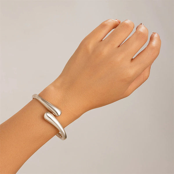 Phatbird Twisted Waterdrop Open-Cuff Bangle