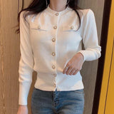 Phatbird Round Neck Button Knit Cardigan