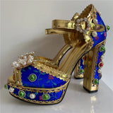 Phatbird Elegance: Crystal Blossom Bridal Heels