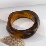 Phatbird Coffee Resin Geometric Wide Cuff Bangle