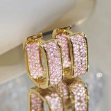 Phatbird Huitan Korean Fashion CZ Paved Hoop Earrings