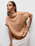 Phatbird Velvet-Touch Ruched Mock Neck Sweater