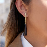 Phatbird Long Wooden Water Drop Earrings