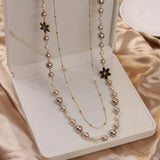 Phatbird Camellia Pearl Layered Necklace