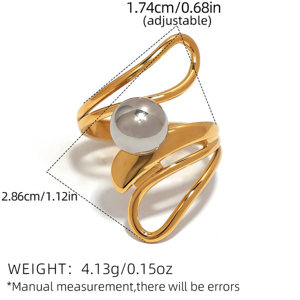 Phatbird Two-Tone Geometric Orb Ring