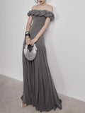Phatbird TWOTWINSTYLE Solid Elegant Slimming Dresses For Women Strapless Sleeveless