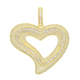 Big Hollow Heart Pendant Necklace
