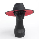 Phatbird Classical Unisex Wide Brim Splice Two Tone Wool Fedora Winter Warm Wide Brim Women Hats