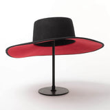 Phatbird Classical Unisex Wide Brim Splice Two Tone Wool Fedora Winter Warm Wide Brim Women Hats