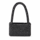 BEADED FLAP OVER BLACK BAG
