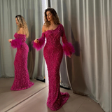 Phatbird Majestic Fuchsia Sequin Mermaid Gown