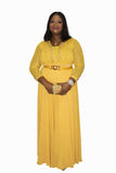 Golden Radiance Embellished Maxi Dress