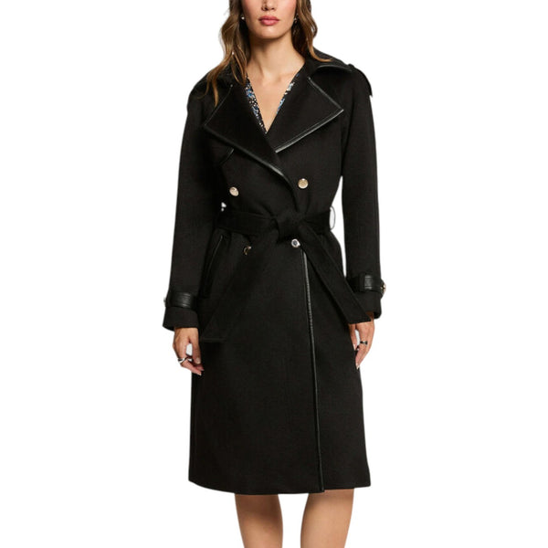 Morgan De Toi Black Double-Breasted Trench Coat