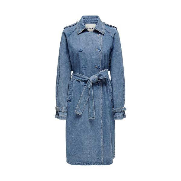 Women's Denim Trench Coat with Belt